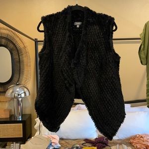 Black Fur Vest
